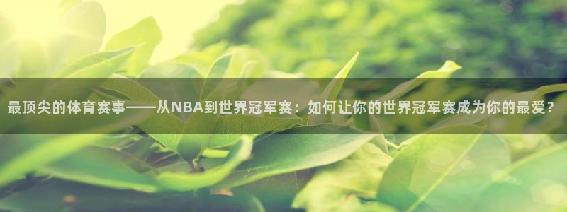 最顶尖的体育赛事——从NBA到世界冠军赛：如何让你的世界冠军赛成为你的最爱？