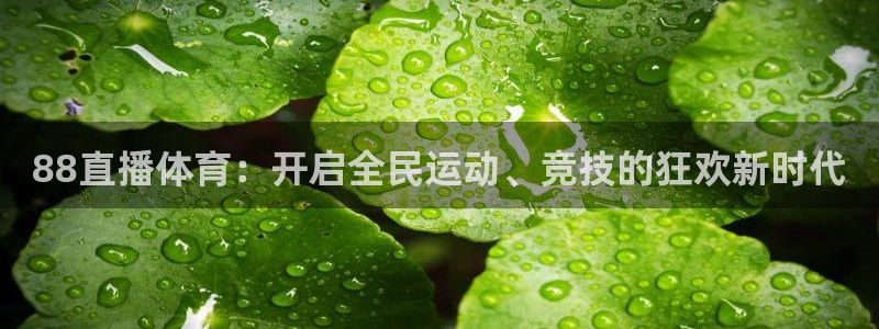 88直播体育：开启全民运动、竞技的狂欢新时代